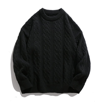 Men's Round Neck Loose Twisted Sweater Couple CJWY1912078