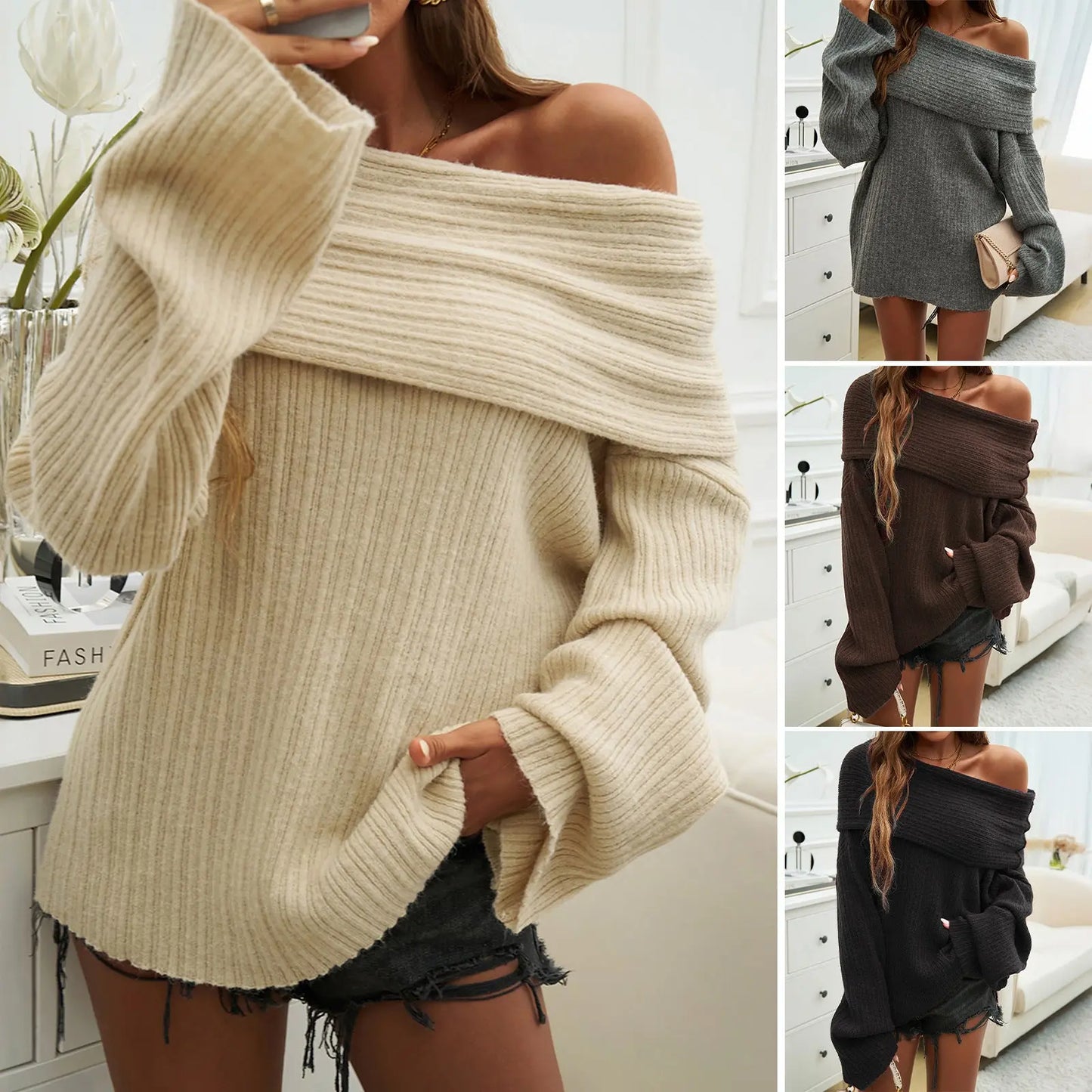 Autumn And Winter Loose Temperament Pullover Long Sleeve Sweater CJWY1912078