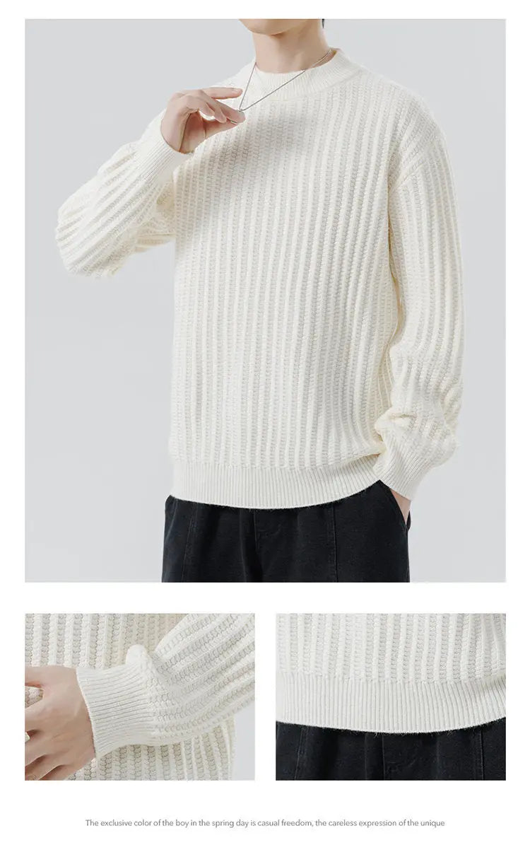 Autumn And Winter New Men's Knitwear Sweater Fashion Trend Round Neck CJNS1027238