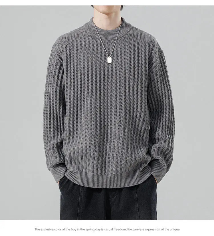 Autumn And Winter New Men's Knitwear Sweater Fashion Trend Round Neck CJNS1027238