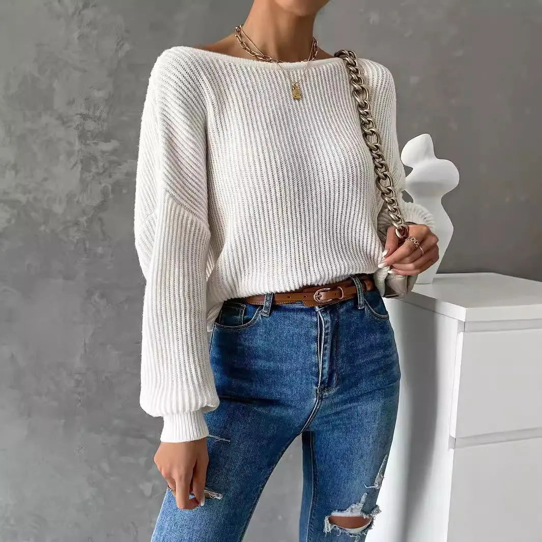 Backless Sweater Long Sleeve Long Sleeve Knitted CJMY2110686