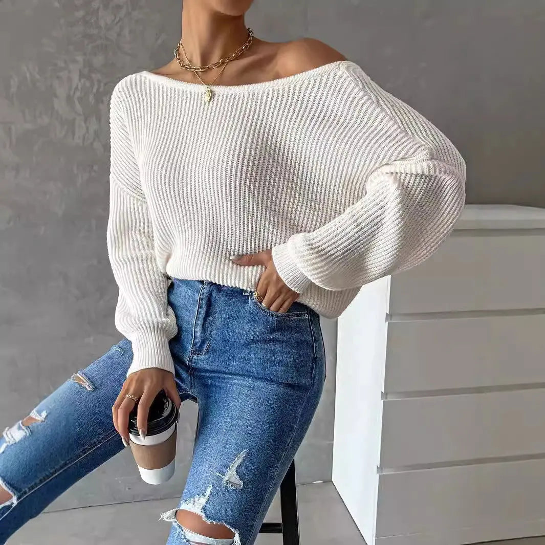 Backless Sweater Long Sleeve Long Sleeve Knitted CJMY2110686