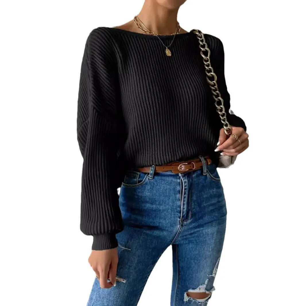 Backless Sweater Long Sleeve Long Sleeve Knitted CJMY2110686