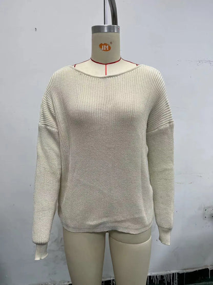 Backless Sweater Long Sleeve Long Sleeve Knitted CJMY2110686