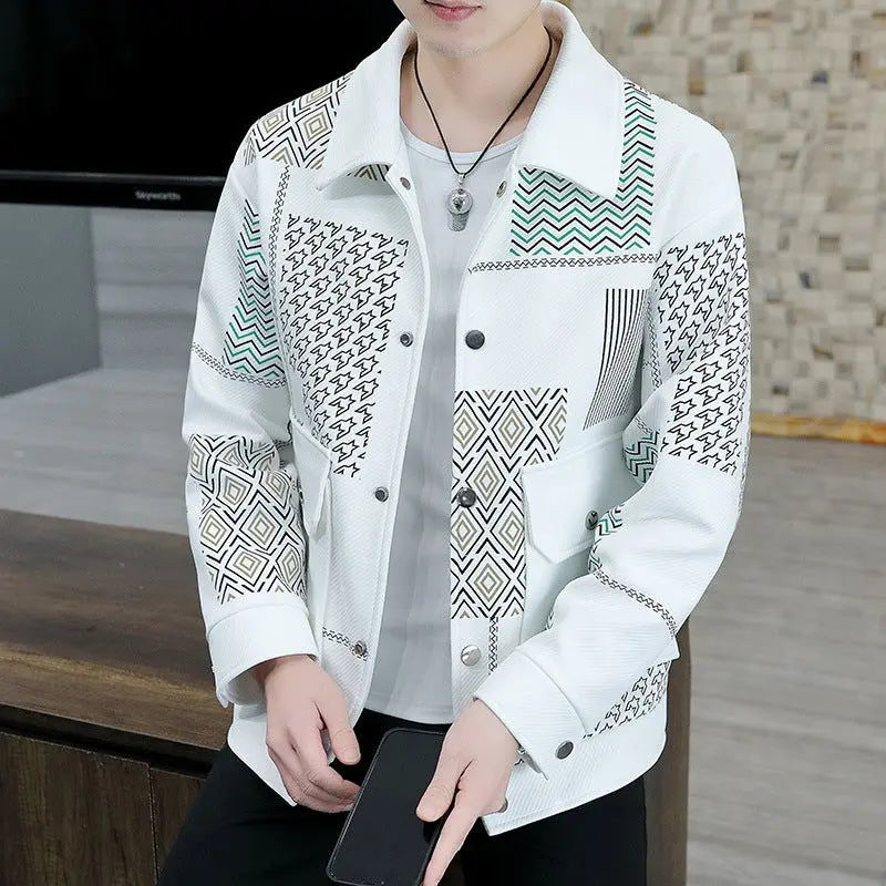 Casual Polo Collar Loose Men's Fashion Tops jacket CJWY1912078