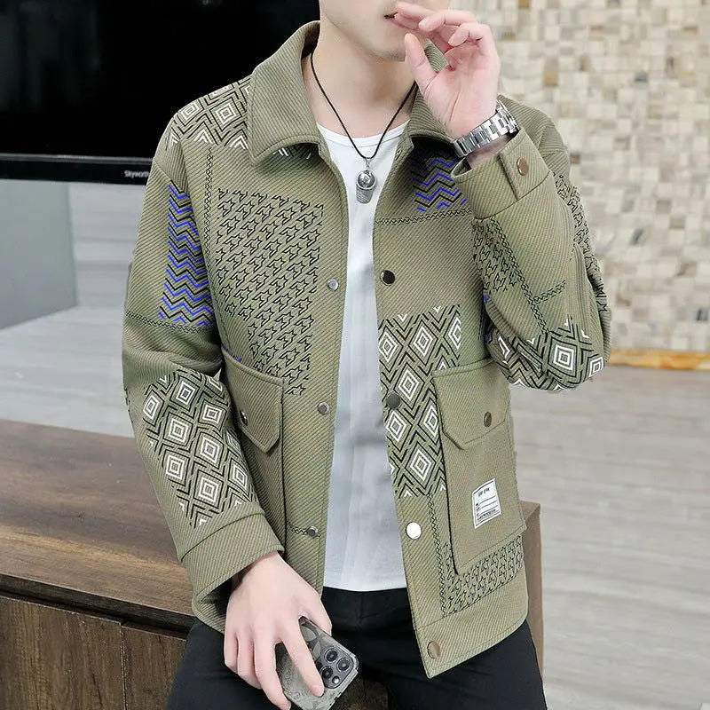 Casual Polo Collar Loose Men's Fashion Tops jacket CJWY1912078