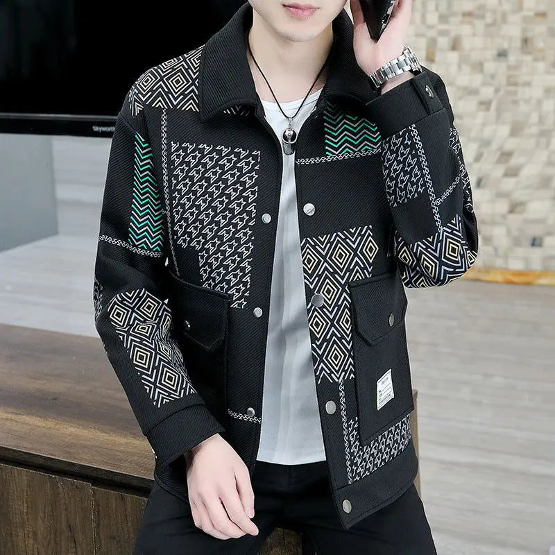 Casual Polo Collar Loose Men's Fashion Tops jacket CJWY1912078