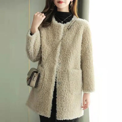 Coat Mid-length Lamb Wool jacket CJWY1912078