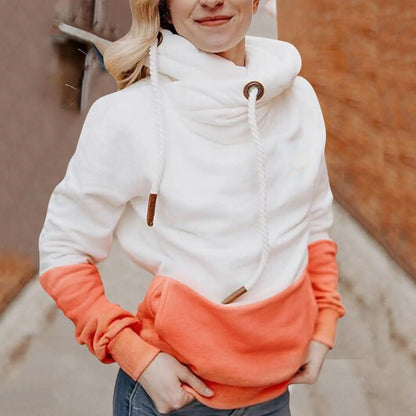 Color Matching Long Sleeve Hoodie Drawstring Sweater Women's Wear CJWY1912078