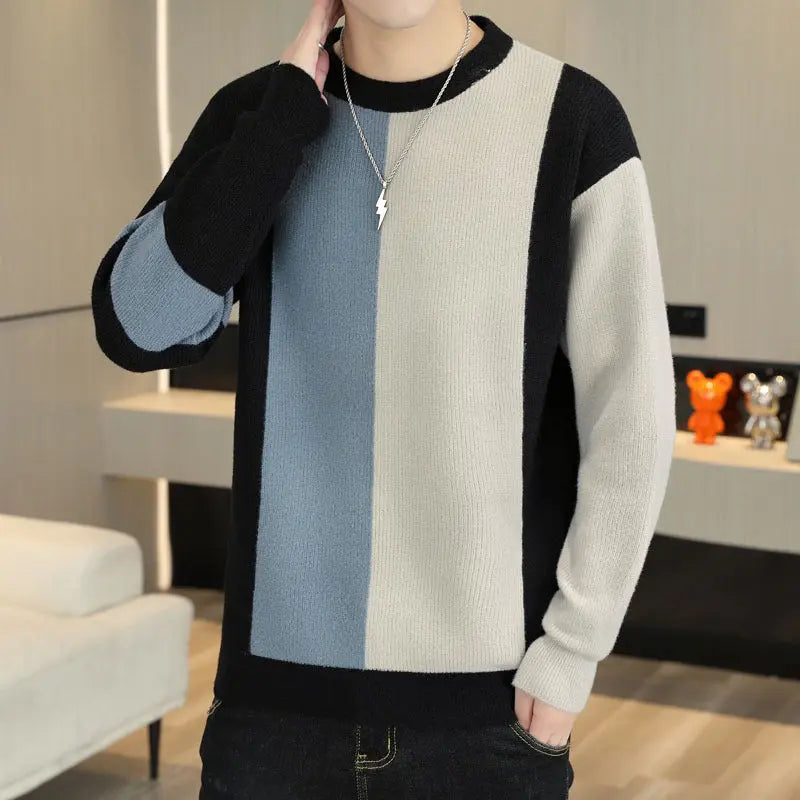 Color-block Crew Neck Warm Sweater Men CJWY1912078