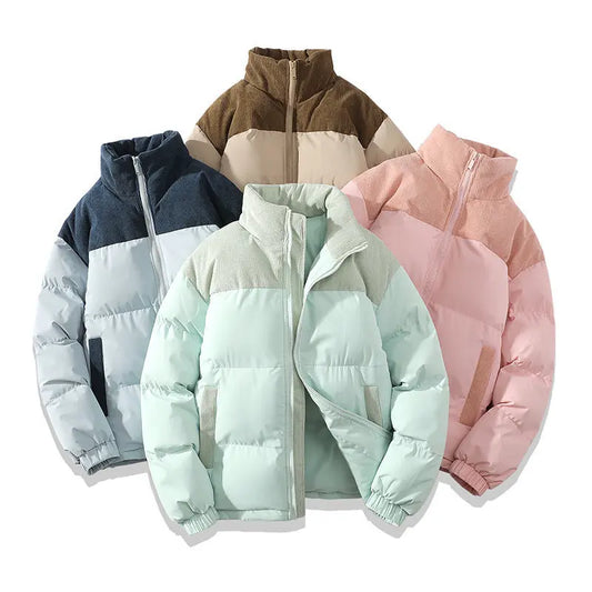 Contrast Color Fashion Loose Cotton Padded Jacket CJWY1912078