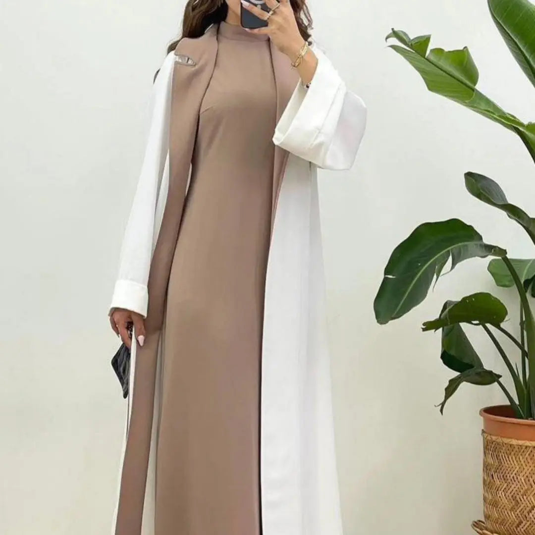 Fashion Colorblock Long Cardigan Trench Coat CJWY1912078