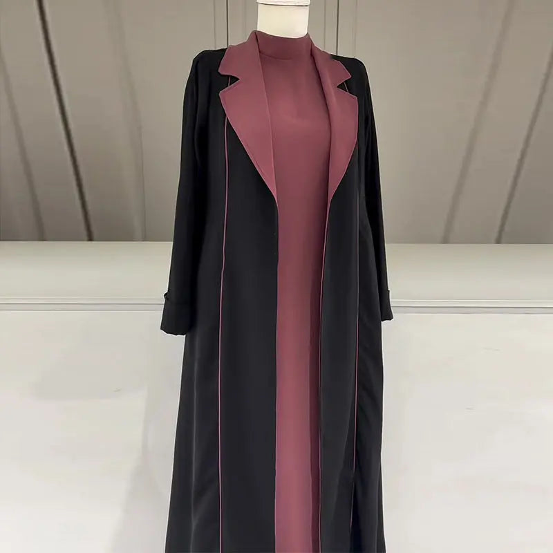 Fashion Colorblock Long Cardigan Trench Coat CJWY1912078