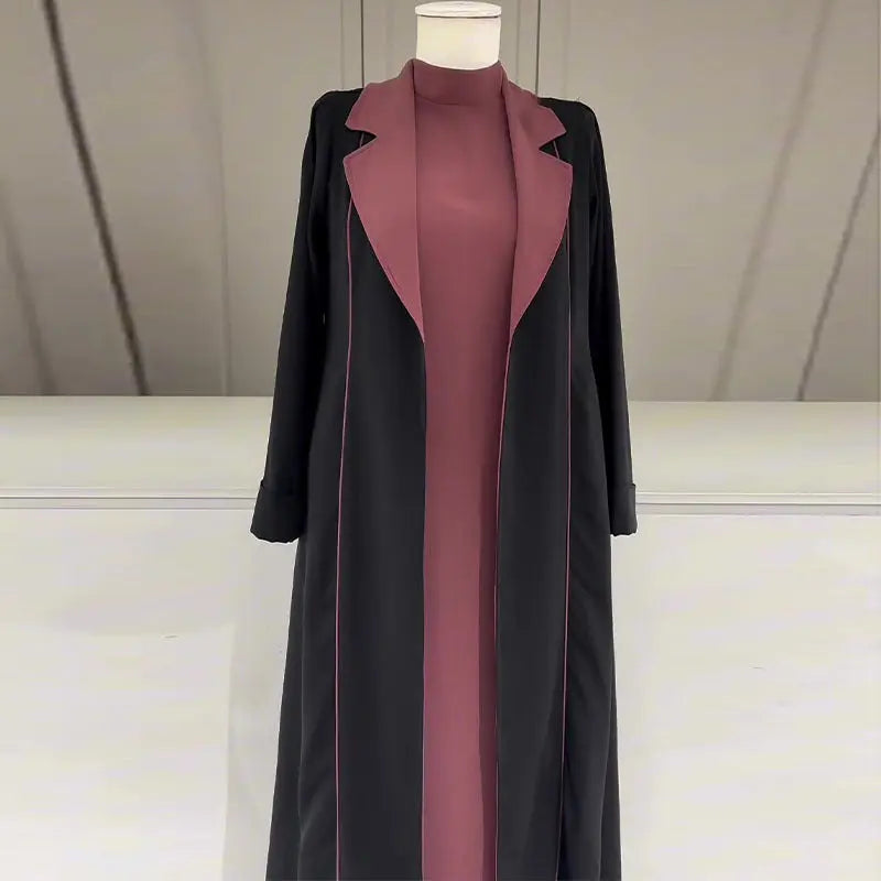 Fashion Colorblock Long Cardigan Trench Coat CJWY1912078