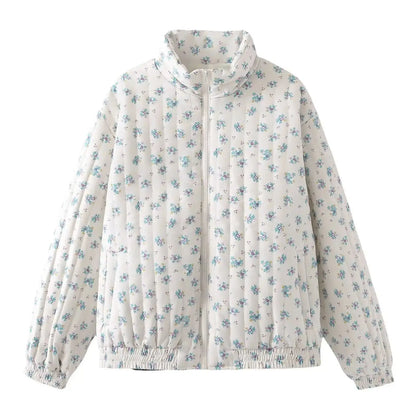 Fashion Floral Print Loose Cotton Jacket