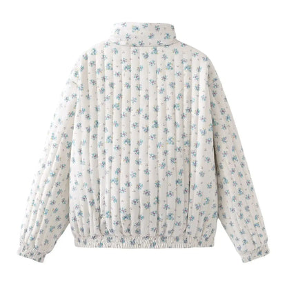 Fashion Floral Print Loose Cotton Jacket