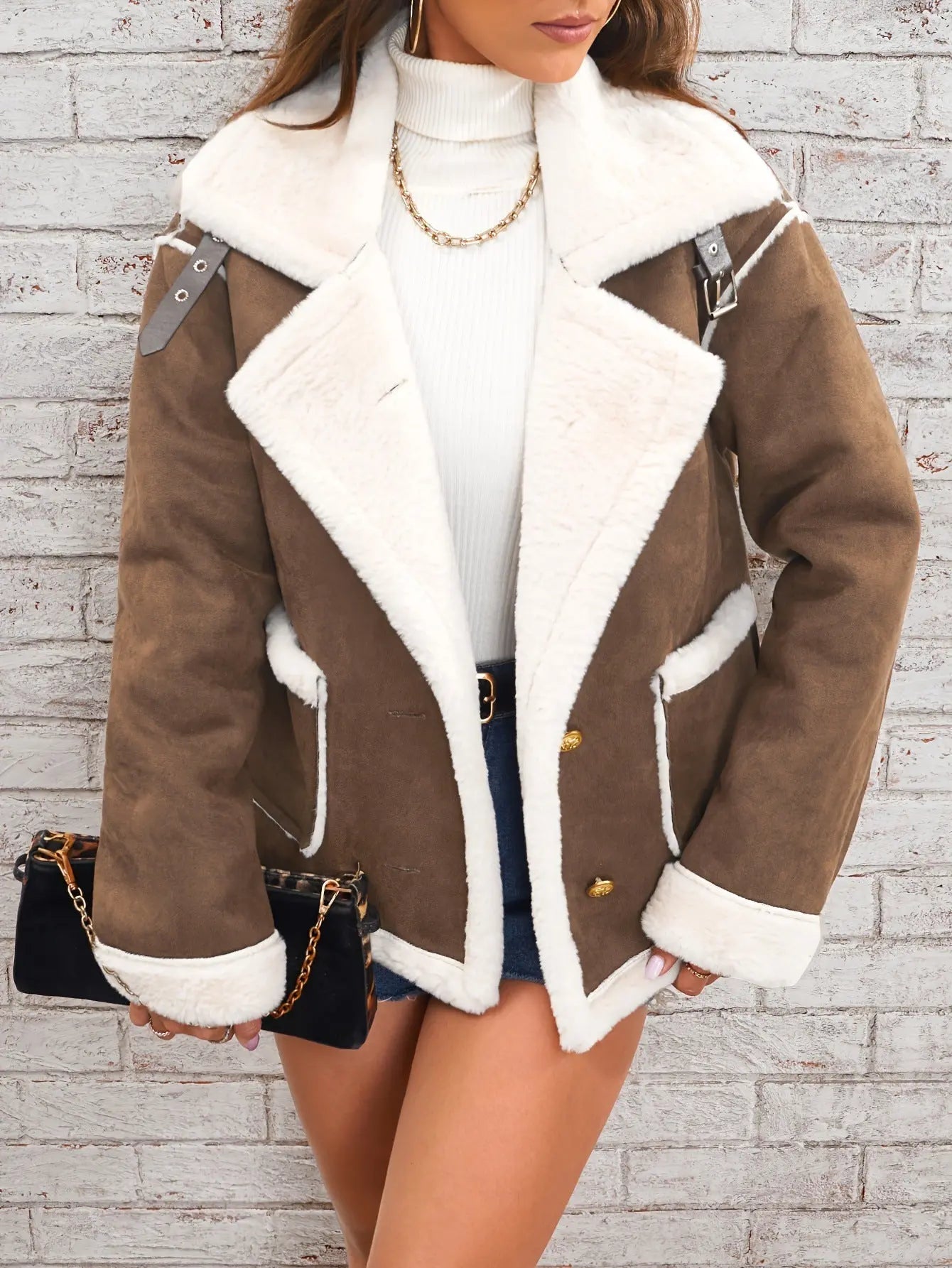 Fashion Polo Collar Plush Jacket Winter Warm Casual Jacket CJWY1912078