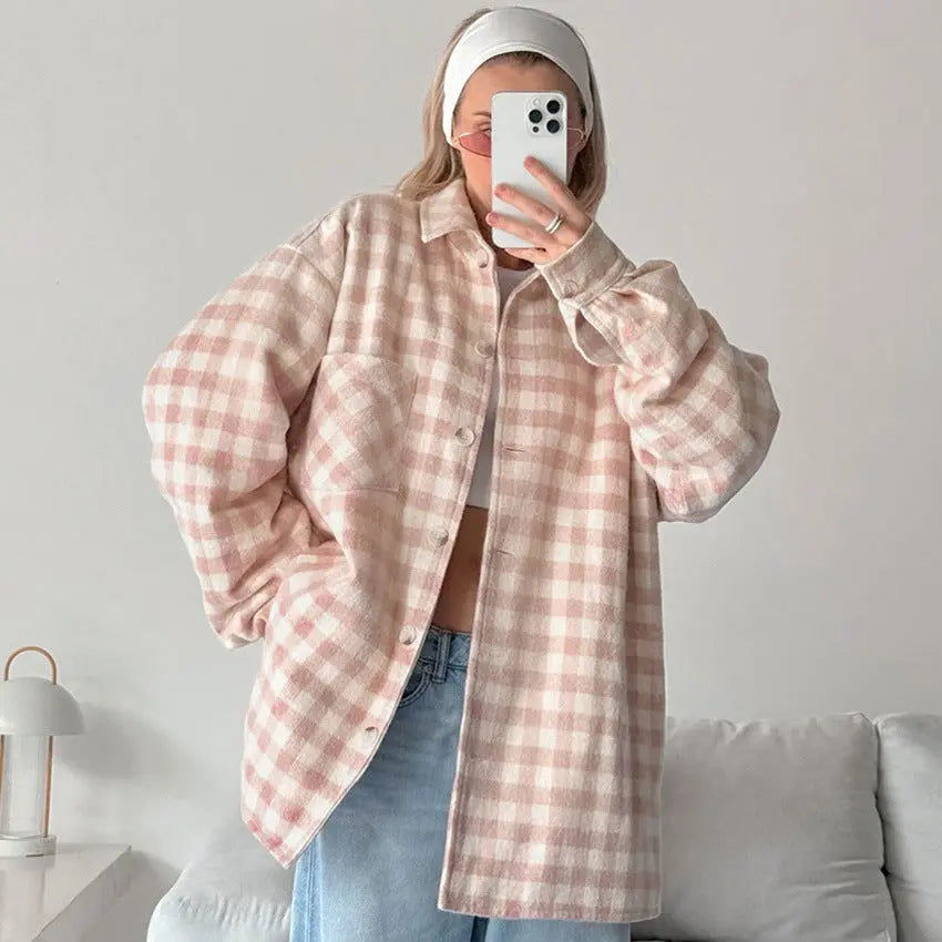 Fashion Simple Plaid Coat Niche Loose JACKET for Summer CJWY1912078