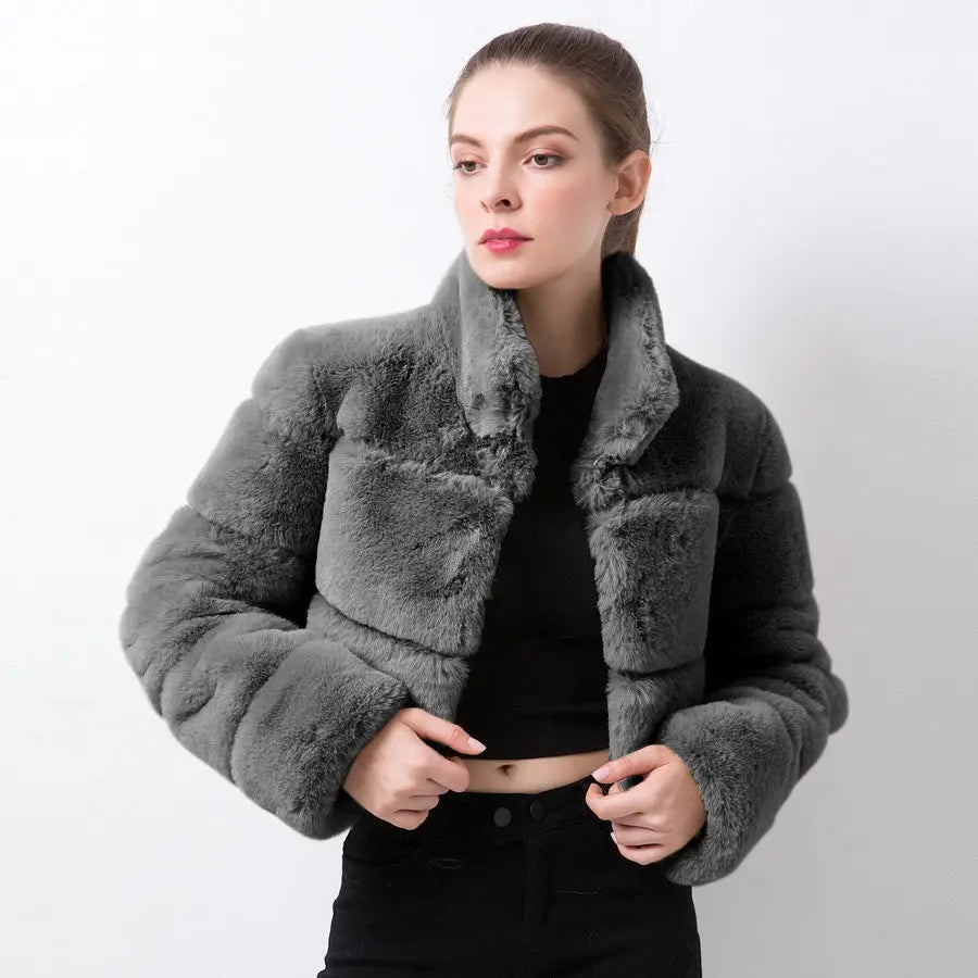 Imitation Fur Imitation Horizontal Stitching Fur Jacket CJWY1912078