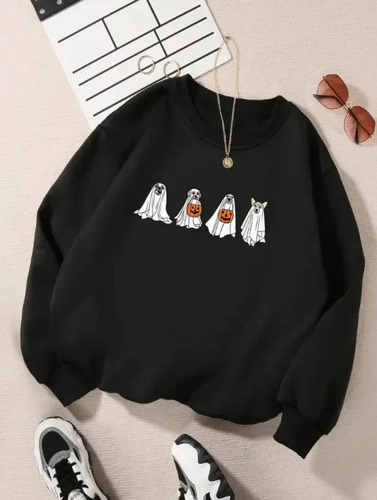 Letter Fleece Printed Casual Long Sleeved Sweatshirt CJWY1912078