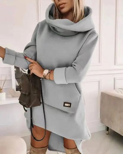 Long Sleeve Hood Pocket Long Sleeve Long Loose-fitting Casual Pullover Hoodie Women CJWY1912078