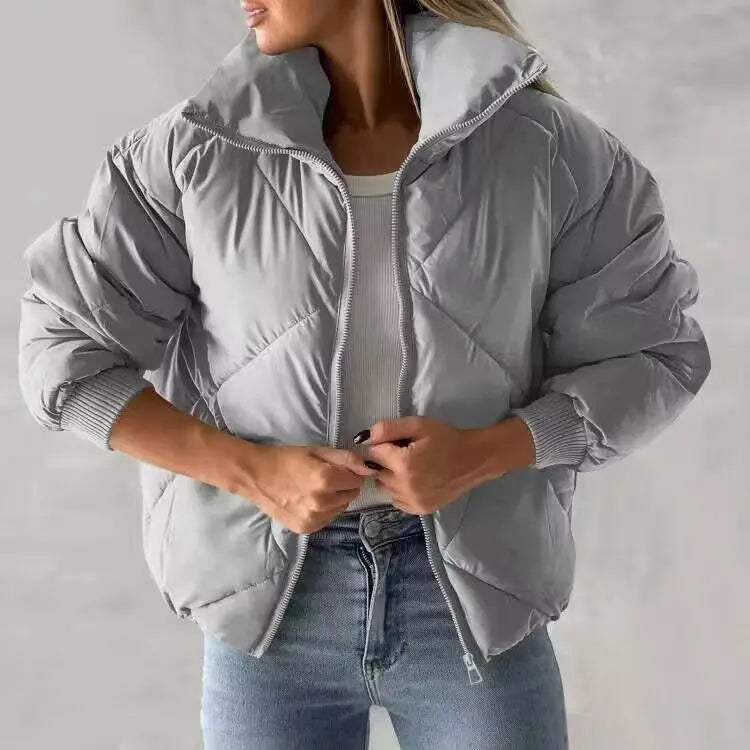 Long Sleeve Zipper Winter Quilted Short Cotton Jacket CJWY1912078