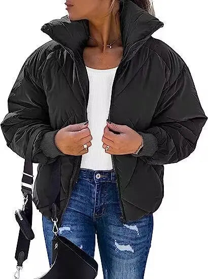 Long Sleeve Zipper Winter Quilted Short Cotton Jacket CJWY1912078