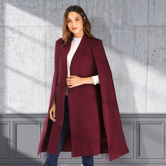 Long Women's Shawl Windbreaker Cloak Jacket CJWY1912078