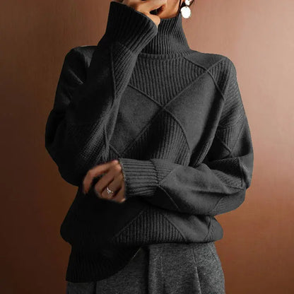 Loose High Collar Warm Sweater Solid Color Knitted Women CJMY1932580