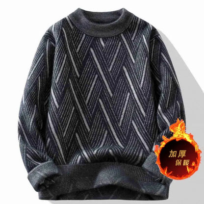 Round Neck Sweater Men's Winter Rhombus Sweater - InsPrint