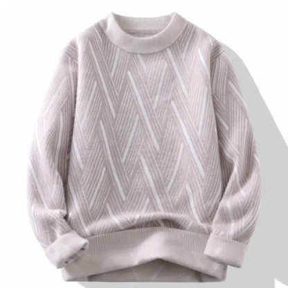 Round Neck Sweater Men's Winter Rhombus Sweater - InsPrint