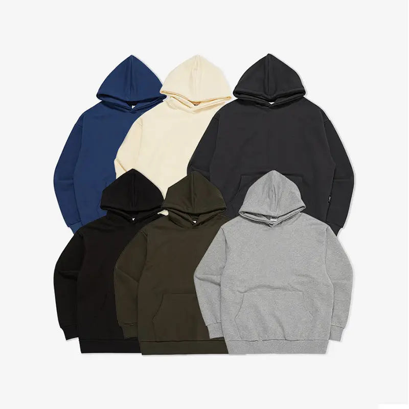 Terry Cotton Solid Colour Sports Drop Shoulder Hoodie - InsPrint