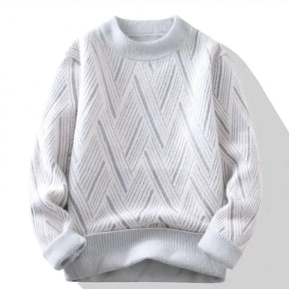 Round Neck Sweater Men's Winter Rhombus Sweater - InsPrint