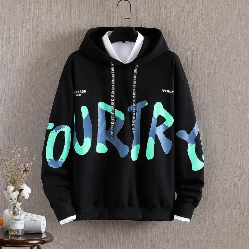 Printed Letter Men's Long-sleeved Shirt Loose Casual Hoodie Top CJWY1912078