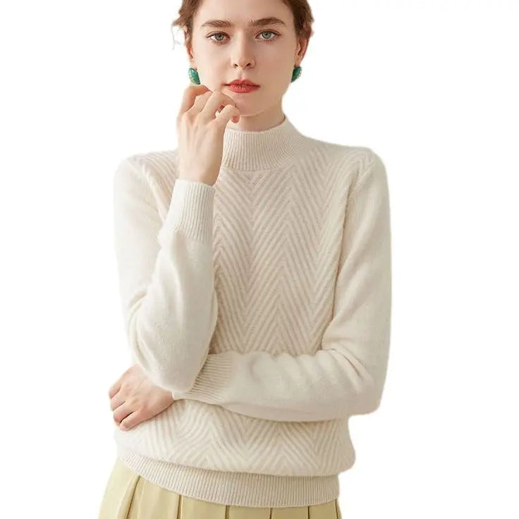 Pullover Mock Neck Sweater Short Loose CJWY1912078