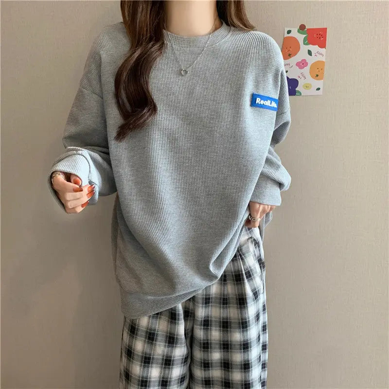 Slimming And Simple Wind Round-neck Non-hoodie Sweatshirt CJWY1912078