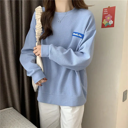 Slimming And Simple Wind Round-neck Non-hoodie Sweatshirt CJWY1912078