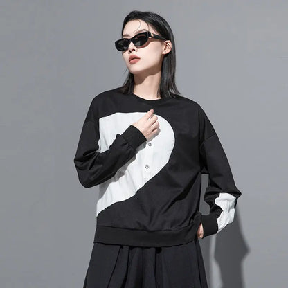 Splicing Semicircle Dark Series Loose-fitting Sweatshirt CJWY1912078