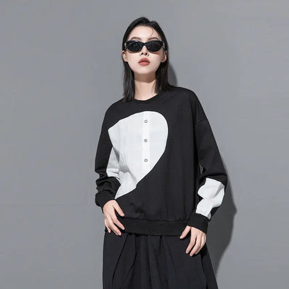 Splicing Semicircle Dark Series Loose-fitting Sweatshirt CJWY1912078