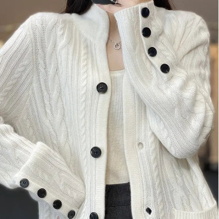 Style Pocket Knitted Wool Jacket CJWY1912078