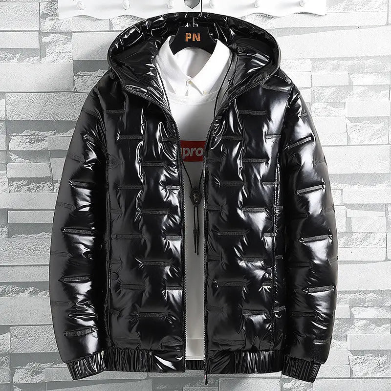 Winter Warm Men's New Hooded Jacket Casual Shiny Cotton Coat Short CJWY1912078