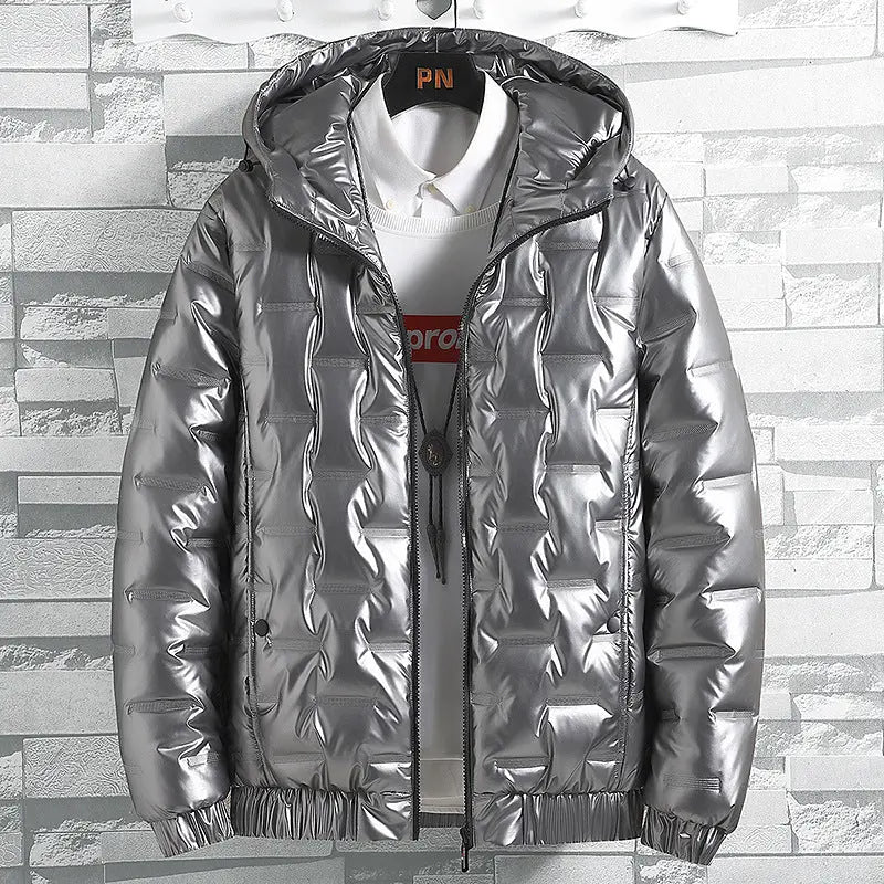 Winter Warm Men's New Hooded Jacket Casual Shiny Cotton Coat Short CJWY1912078