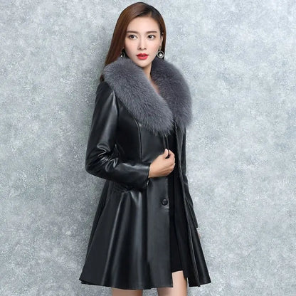 Women's Faux Fox Fur Collar Fur Jacket CJWY1912078