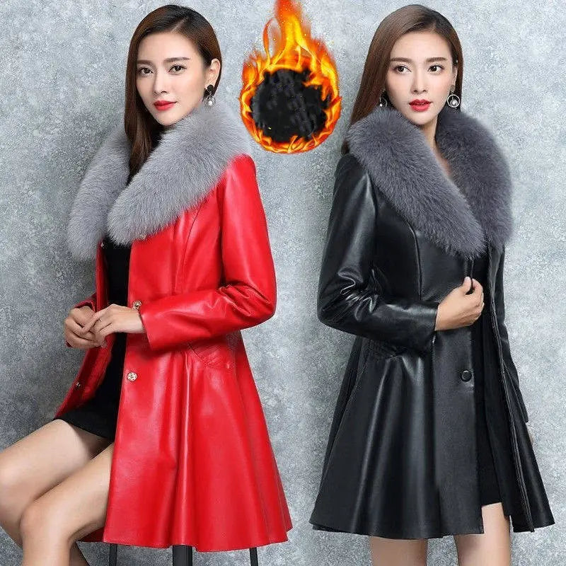 Women's Faux Fox Fur Collar Fur Jacket CJWY1912078