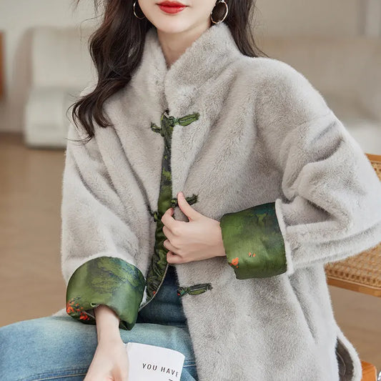 Women's Fur Chinese Style Traditional Coat CJWY1912078