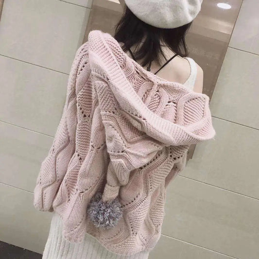 Women's Hat Knitted Cardigan Jacket Sweatshirt CJWY1912078