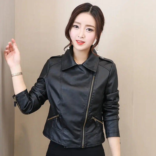 Women's Leather Coat Women's Short Korean Style CJWY1912078