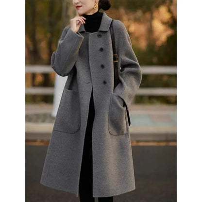 Women's Woolen Coat Plus Size Loose Mid-length CJWY1912078