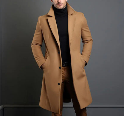 Woollen Men's Mid-length Trench Jacket CJWY1912078