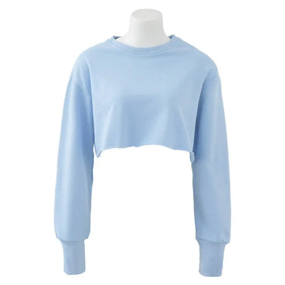 Women's Fashion Solid Color Short Sweatshirt - InsPrint